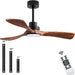 42 in. Indoor Wood Ceiling Fan with Light and Remote for Living Room Office, Farmhouse Black Outdoor Ceiling Fan, Outdoor Patio Fans-7-ErisView
