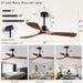 42 in. Indoor Wood Ceiling Fan with Light and Remote for Living Room Office, Farmhouse Black Outdoor Ceiling Fan, Outdoor Patio Fans-9-ErisView