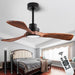 42 in. Indoor Wood Ceiling Fan with Light and Remote for Living Room Office, Farmhouse Black Outdoor Ceiling Fan, Outdoor Patio Fans-1-ErisView