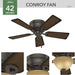 42 in. Low Profile Ceiling Fan with LED Light Kit and Pull Chain, Hugger Ceiling Fan with Light-2-ErisView