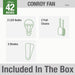 42 in. Low Profile Ceiling Fan with LED Light Kit and Pull Chain, Hugger Ceiling Fan with Light-4-ErisView