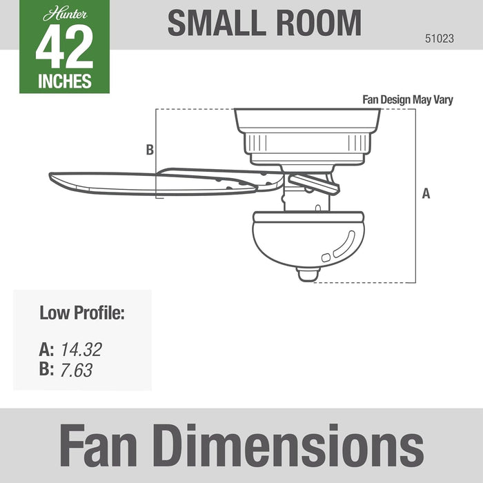 42 in. Low Profile Ceiling Fan with LED Light Kit and Pull Chain, Hugger Ceiling Fan with Light-5-ErisView