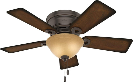 42 in. Low Profile Ceiling Fan with LED Light Kit and Pull Chain, Hugger Ceiling Fan with Light-1-ErisView