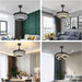 42 in. Modern Black Invisible Ceiling Fan Chandelier Light with Remote, Retractable Decorative Ceiling Fan with Light for Bedroom Living Dining Room -7-ErisView