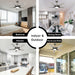 42 in. Modern Ceiling Fan for Porch Patio, Ceiling Fan with LED Light and Remote, Quiet Small Ceiling Fan for Bedroom Kitchen, Brushed Nickel Ceiling Fan-2-ErisView