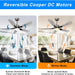 42 in. Modern Ceiling Fan for Porch Patio, Ceiling Fan with LED Light and Remote, Quiet Small Ceiling Fan for Bedroom Kitchen, Brushed Nickel Ceiling Fan-5-ErisView