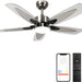 42 in. Modern Ceiling Fan for Porch Patio, Ceiling Fan with LED Light and Remote, Quiet Small Ceiling Fan for Bedroom Kitchen, Brushed Nickel Ceiling Fan-1-ErisView