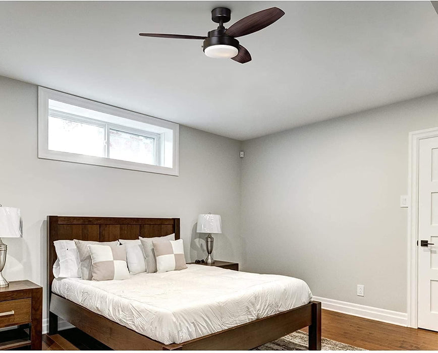 42 in. Modern Ceiling Fan with Light and Remote, Reversible Ceiling Fan for Living Room Bedroom Basement Kitchen, Oil Rubbed Bronze Ceiling Fan-9-ErisView