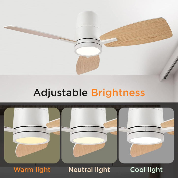 42 in. Modern Ceiling Fan with Lights and Remote, Reversible Quiet Low Profile Ceiling Fan for Bedroom Living Room Dining Room, Office Ceiling Fan-4-ErisView