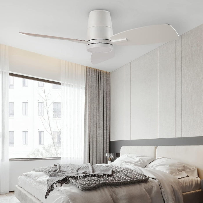 42 in. Modern Ceiling Fan with Lights and Remote, Reversible Quiet Low Profile Ceiling Fan for Bedroom Living Room Dining Room, Office Ceiling Fan-6-ErisView