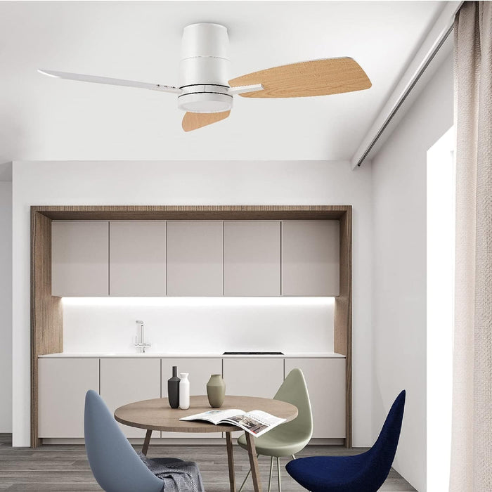 42 in. Modern Ceiling Fan with Lights and Remote, Reversible Quiet Low Profile Ceiling Fan for Bedroom Living Room Dining Room, Office Ceiling Fan-7-ErisView