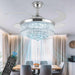 42 in. Modern Crystal Ceiling Fan with Lights and Remote, Dimmable Retractable Fandelier for Bedroom, Invisible Decorative Living Room Fan -1-ErisView