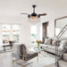 42 in. Modern Downrod Mount Ceiling Fan with Light Remote Control Crystal Shade-ErisView