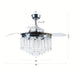 42 in. Modern Downrod Mount Ceiling Fan with Light Remote Control Crystal Shade-ErisView