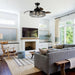 42 in. Modern Downrod Mount Ceiling Fan with Light and Remote Control, 3-Blade Ceiling Fan with Crystal Shade-ErisView