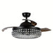 42 in. Modern Downrod Mount Ceiling Fan with Light and Remote Control, 3-Blade Ceiling Fan with Crystal Shade-ErisView