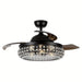 42 in. Modern Downrod Mount Ceiling Fan with Light and Remote Control, 3-Blade Ceiling Fan with Crystal Shade-ErisView