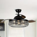 42 in. Modern Downrod Mount Ceiling Fan with Light and Remote Control, 3-Blade Ceiling Fan with Crystal Shade-ErisView