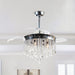 42 in. Modern Downrod Mount Ceiling Fan with Light and Remote Control, Rain Drop Crystal Ceiling Fan-ErisView
