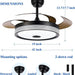 42 in. Modern Fan with Light, Retractable Blade Ceiling Fan with Light and Remote, Bluetooth Speaker, Smart RGB LED Living Room Fan with Light-2-ErisView
