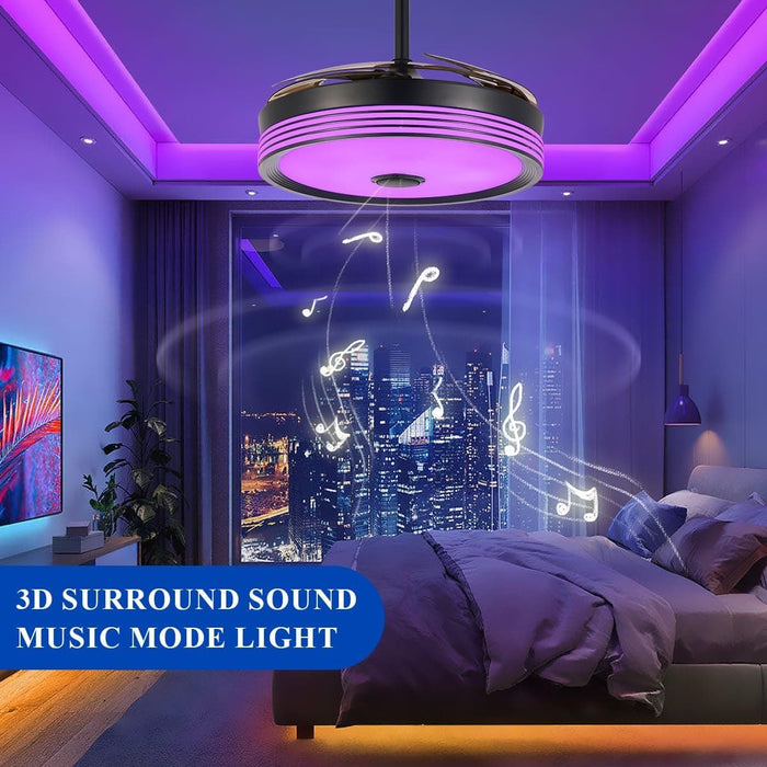 42 in. Modern Fan with Light, Retractable Blade Ceiling Fan with Light and Remote, Bluetooth Speaker, Smart RGB LED Living Room Fan with Light-5-ErisView