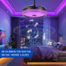 42 in. Modern Fan with Light, Retractable Blade Ceiling Fan with Light and Remote, Bluetooth Speaker, Smart RGB LED Living Room Fan with Light-5-ErisView