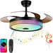 42 in. Modern Fan with Light, Retractable Blade Ceiling Fan with Light and Remote, Bluetooth Speaker, Smart RGB LED Living Room Fan with Light-1-ErisView