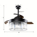 42 in. Modern Farmhouse Downrod Mount Ceiling Fan with Light Kit Remote Control Crystal Shade-ErisView