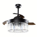 42 in. Modern Farmhouse Downrod Mount Ceiling Fan with Light Kit Remote Control Crystal Shade-ErisView