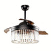 42 in. Modern Farmhouse Downrod Mount Ceiling Fan with Light Kit Remote Control Crystal Shade-ErisView