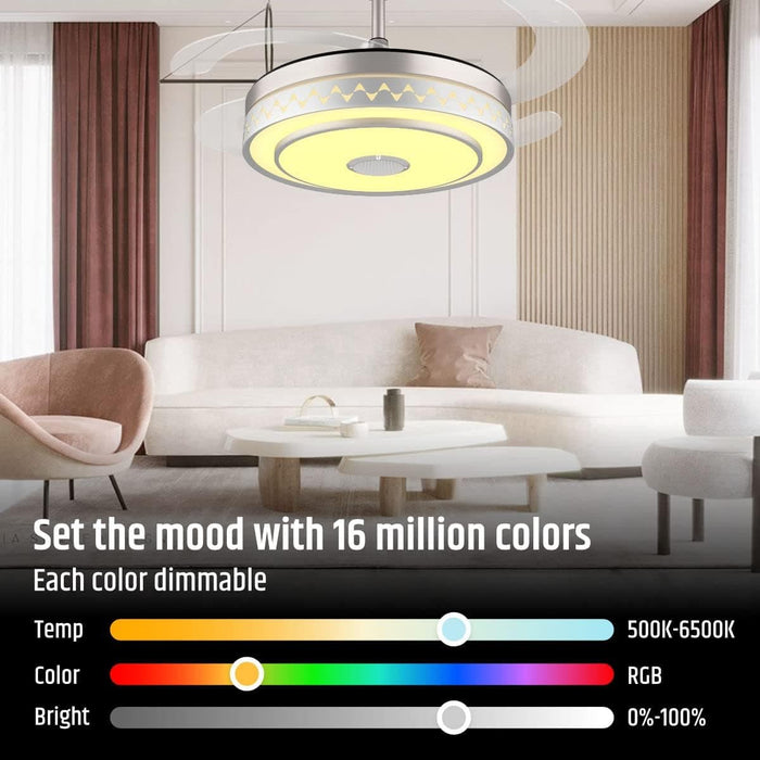 42 in. Modern RGB Ceiling Fan with Light and Remote, LED Fandelier Ceiling Fan with Bluetooth Speaker, Retractable Chandelier Ceiling Fan for Living Room-11-ErisView