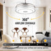 42 in. Modern RGB Ceiling Fan with Light and Remote, LED Fandelier Ceiling Fan with Bluetooth Speaker, Retractable Chandelier Ceiling Fan for Living Room-13-ErisView