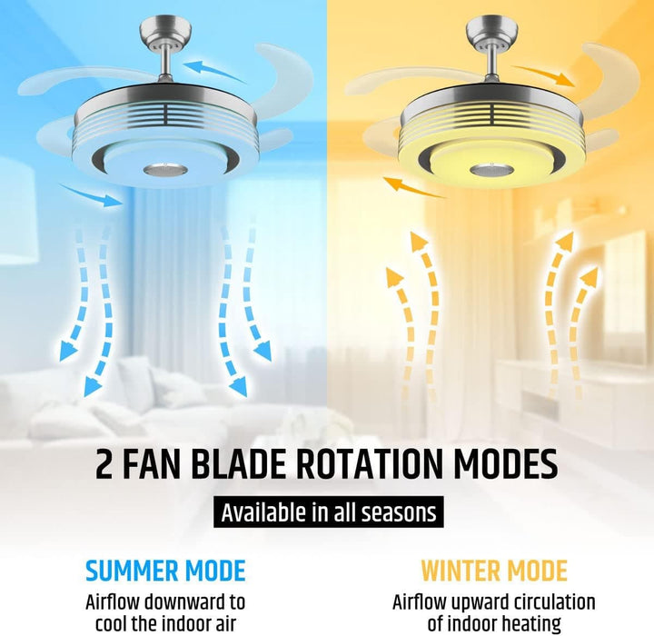 42 in. Modern RGB Ceiling Fan with Light and Remote, LED Fandelier Ceiling Fan with Bluetooth Speaker, Retractable Chandelier Ceiling Fan for Living Room-4-ErisView