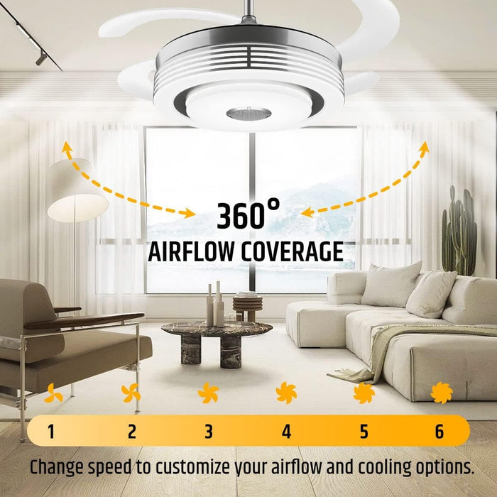 42 in. Modern RGB Ceiling Fan with Light and Remote, LED Fandelier Ceiling Fan with Bluetooth Speaker, Retractable Chandelier Ceiling Fan for Living Room-5-ErisView