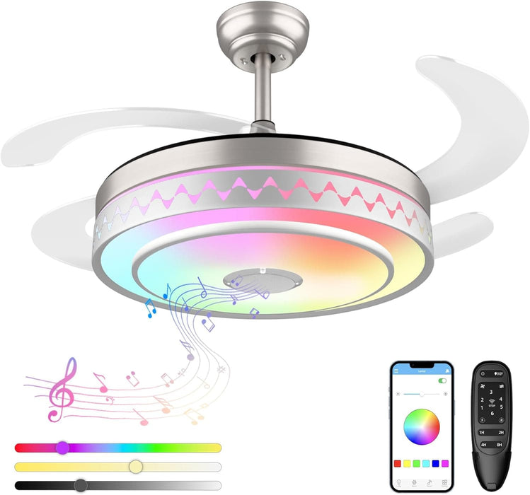42 in. Modern RGB Ceiling Fan with Light and Remote, LED Fandelier Ceiling Fan with Bluetooth Speaker, Retractable Chandelier Ceiling Fan for Living Room-9-ErisView
