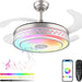 42 in. Modern RGB Ceiling Fan with Light and Remote, LED Fandelier Ceiling Fan with Bluetooth Speaker, Retractable Chandelier Ceiling Fan for Living Room-9-ErisView
