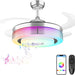 42 in. Modern RGB Ceiling Fan with Light and Remote, LED Fandelier Ceiling Fan with Bluetooth Speaker, Retractable Chandelier Ceiling Fan for Living Room-1-ErisView