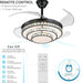 42 in. Modern Remote Control Ceiling Fan and Light, Black Retractable Low Profile Ceiling Fan without Blades, Smart LED Ceiling Fan for Bedroom Living Room-4-ErisView