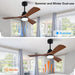 42 in. Modern Remote Control Ceiling Fan and Light, Brown Reversible Quiet Ceiling Fan with Light for Bedroom Living Room-4-ErisView