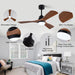 42 in. Modern Remote Control Ceiling Fan and Light, Brown Reversible Quiet Ceiling Fan with Light for Bedroom Living Room-6-ErisView