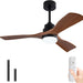 42 in. Modern Remote Control Ceiling Fan and Light, Brown Reversible Quiet Ceiling Fan with Light for Bedroom Living Room-1-ErisView
