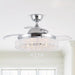 42 in. Modern Retractable 3-Blade Crystal Chrome Ceiling Fan with Light Kit Remote Control-ErisView