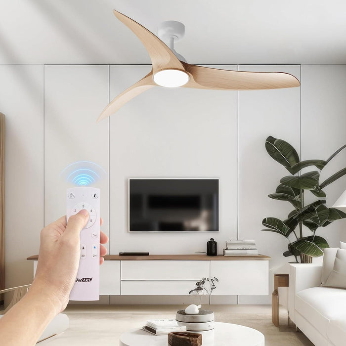 42 in. Modern Wood Bedroom Remote Control Ceiling Fan and Light, Flush Mount Low Profile Quiet Ceiling Fan, Reversible Ceiling Fan Summer Winter-9-ErisView