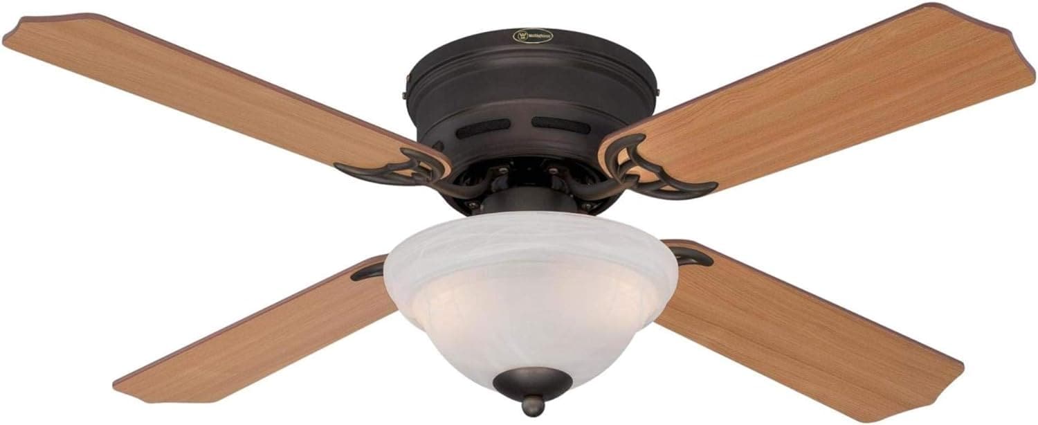 42 in. Oil Rubbed Bronze Ceiling Fan, White Bowl Indoor Dimmable LED Ceiling Fan Light Fixture-3-ErisView