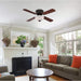 42 in. Oil Rubbed Bronze Ceiling Fan, White Bowl Indoor Dimmable LED Ceiling Fan Light Fixture-4-ErisView