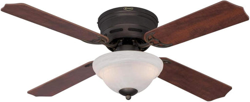 42 in. Oil Rubbed Bronze Ceiling Fan, White Bowl Indoor Dimmable LED Ceiling Fan Light Fixture-1-ErisView