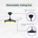 42 in. Pretty Ceiling Fans with LED Light and Remote, Unique Ceiling Fans, Modern Invisible Quiet Ceiling Fans for Living Room, Office Ceiling Fan-3-ErisView