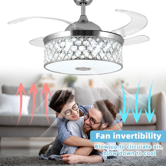 42 in. Pretty Ceiling Fans with Light, Bluetooth Ceiling Fan with Speaker Remote APP Control, RGB Dimmable Reversible Modern Bedroom Ceiling Fans-11-ErisView