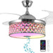 42 in. Pretty Ceiling Fans with Light, Bluetooth Ceiling Fan with Speaker Remote APP Control, RGB Dimmable Reversible Modern Bedroom Ceiling Fans-8-ErisView