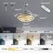42 in. Pretty Ceiling Fans with Light and Remote, Chrome LED Ring Fandeliers, Modern Fan with Light, Chandelier Ceiling Fan for Kitchen-3-ErisView